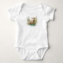 Body Infantil Cordeiro Fofo com Flores – Sweet Far
