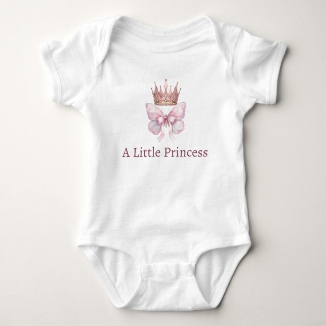 Para Bebê Body Infantil Coroa Princesa Rosa Real (Frente)