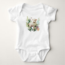 Body Infantil de Cordeiro Fofo com Flores – Sweet
