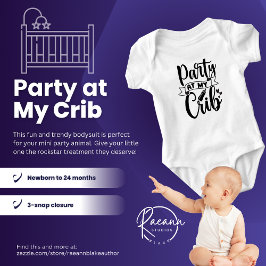 Para Bebê Body Infantil de Jersey Party at My Crib Baby