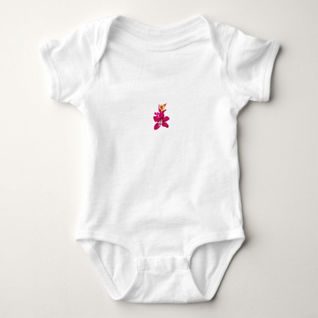Para Bebê Body Infantil de Orquídea Rosa Minimalista (Frente)