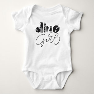 Para Bebê Body Infantil Dino Girl - Gráfico de Dinossauro Fo