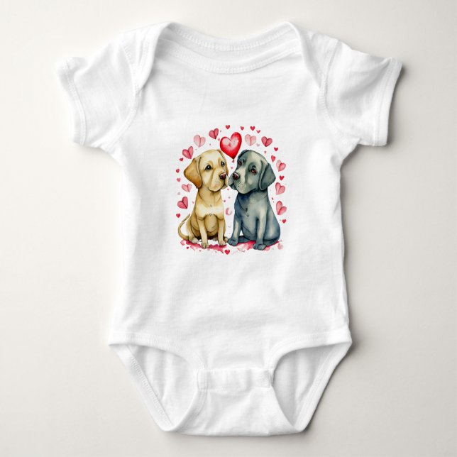 Para Bebê Body Infantil Dois Cachorros Apaixonados – Amor de (Frente)