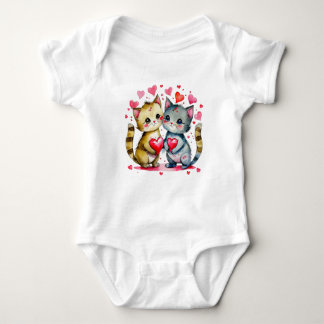 Para Bebê Body Infantil Dois Gatos Apaixonados – Gato Fofo