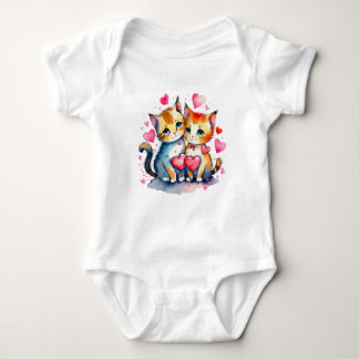 Para Bebê Body Infantil Dois Gatos Apaixonados – Gato Fofo