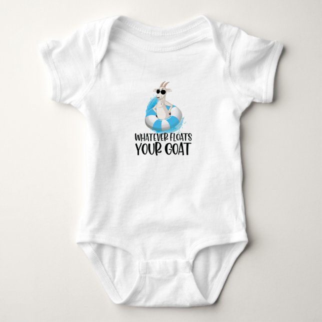 Para Bebê Body Infantil Engraçado de Cabra 'O Que Flutua Sua (Frente)