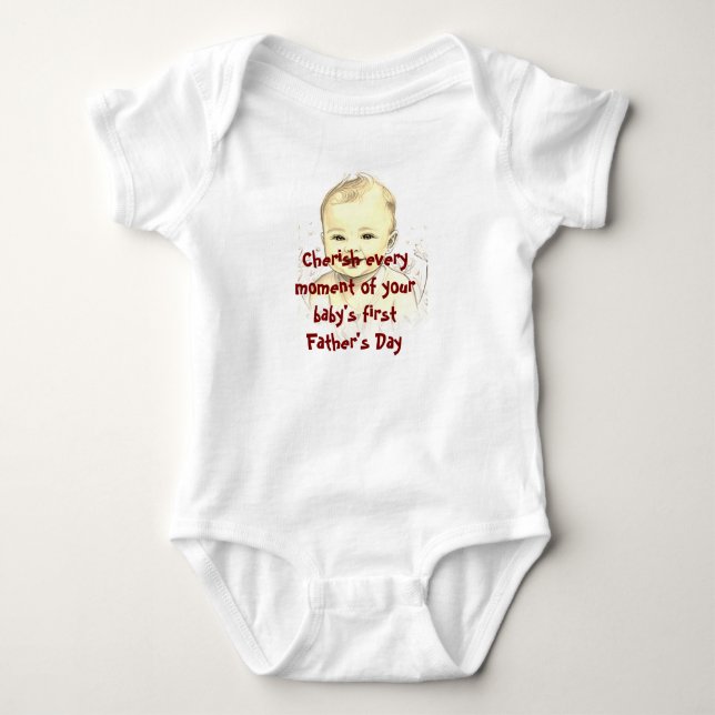 Para Bebê Body Infantil Feliz Primeiro Dia dos Pais (Frente)