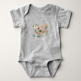 Para Bebê Body Infantil Floral Colorido Passarinho