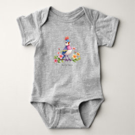 Para Bebê Body Infantil Floral de Pássaro Azul Rosa Fofo