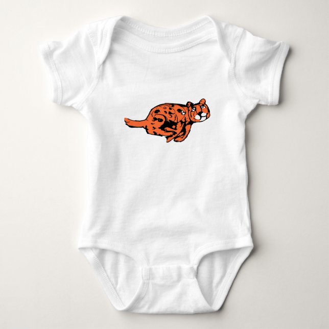 Para Bebê Body Infantil Ilustrado de Guepardo (Frente)