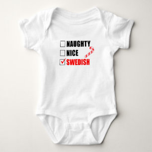 Para Bebê Body Infantil Lista do Papai Noel Sueco Malvado Bo