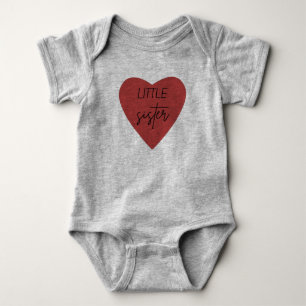 Para Bebê Body Infantil Little Sister Red Heart Baby - Fofo 