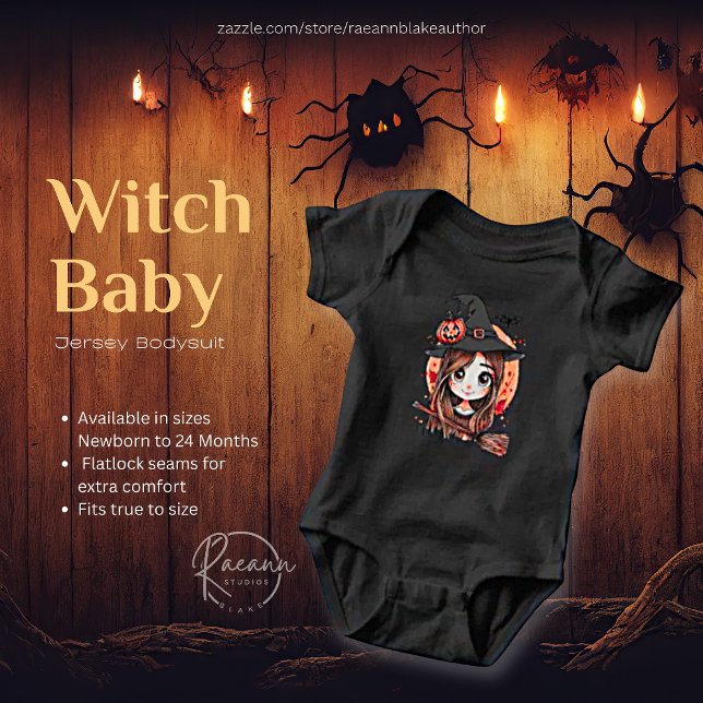 Para Bebê Body Infantil Manga Longa de Jersey Bruxa Feliz no (Criador carregado)