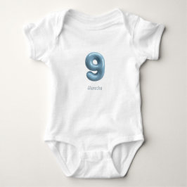 Para Bebê Body Infantil Número 3D Azul 9 - 9 Meses