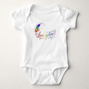 Para Bebê Body Infantil Orgulho Pena Arco-íris Amor é Amor