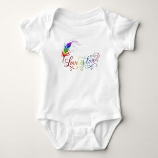 Para Bebê Body Infantil Orgulho Pena Arco-íris Amor é Amor