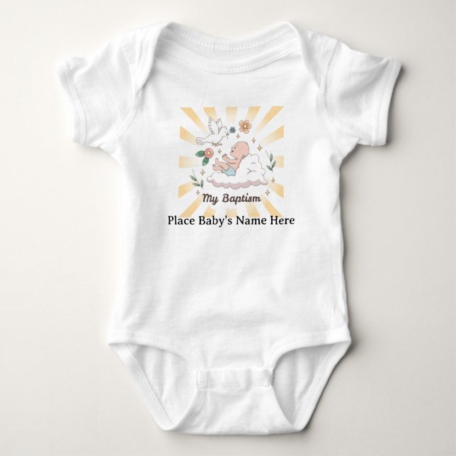 Para Bebê Body Infantil Personalizado de Batismo (Frente)