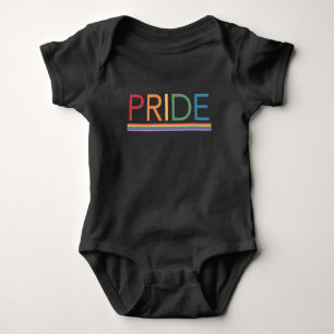 Para Bebê Body Infantil Preto com Arco-íris do ORGULHO