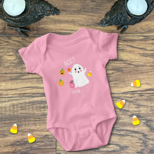 Para Bebê Body Infantil Rosa Irmãzinha Fantasma Fofa