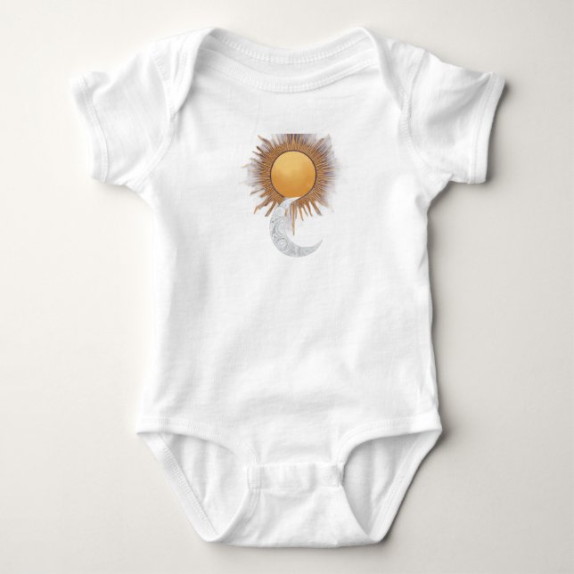 Para Bebê Body Infantil Sol e Lua Fofo (Frente)