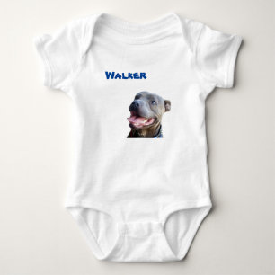 Para Bebê Body Infantil Walker Nome Com Staffordshire Bull T