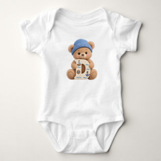 Para Bebê Body Macacão Urso Teddy Fofo Letra Inicial D Marin