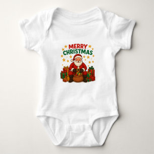 Para Bebê Body Santa Baby – Presente de Natal de Férias Aleg