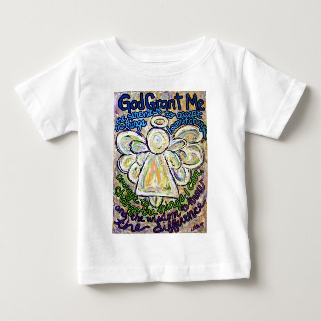 Para Bebê Camiseta Anjo de Oração da Serenidade (Anjos Duplo (Frente)