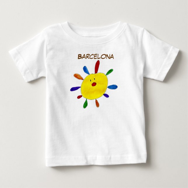 Para Bebê Camiseta Barcelona. (Frente)