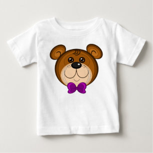 Para Bebê Camiseta da criança da cara do ursinho