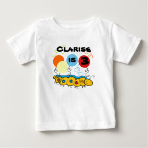 Para Bebê Camiseta de aniversário personalizável da lagarta