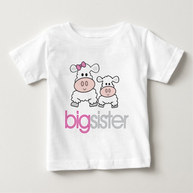 Para Bebê Camiseta de Anúncio de Gravidez da Big Sister Shee (Frente)