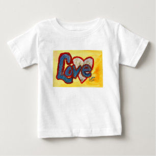Para Bebê Camiseta de Arte de Palavra Inspiradora Coração Ve