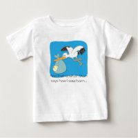 Camiseta de desenho animado de cegonha fofa carreg