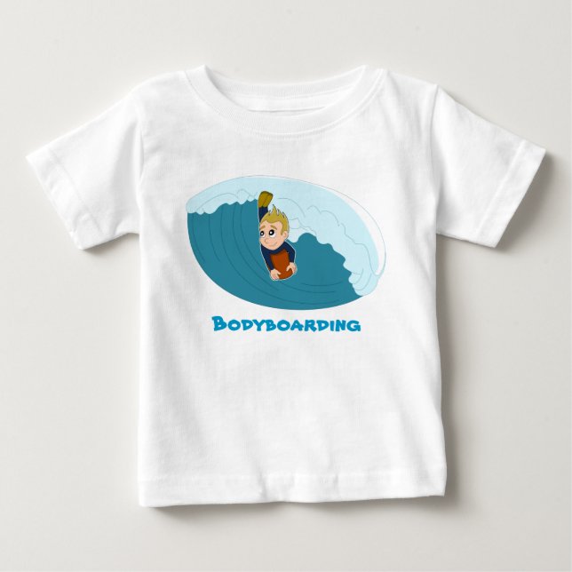 Para Bebê Camiseta de desenho animado do Bodyboard (Frente)
