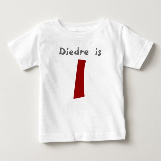 Para Bebê Camiseta de primeiro aniversario Personalizável Id (Frente)
