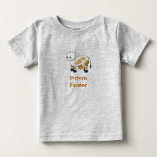 Para Bebê Camiseta de Vaca de Cartoon
