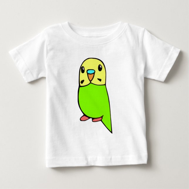 Para Bebê Camiseta do Periquito Verde (Frente)