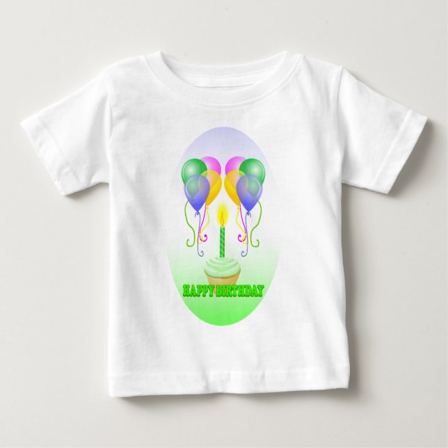 Para Bebê Camiseta do primeiro aniversário (Frente)