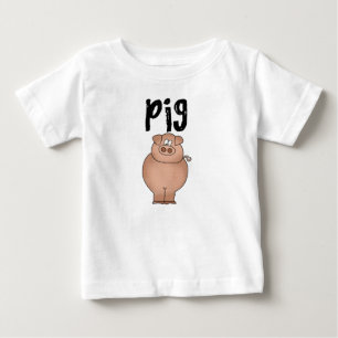 Para Bebê Camiseta e presentes do animal de fazenda do porco
