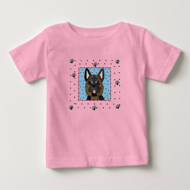Para Bebê Camiseta e presentes do cão de german shepherd (Frente)
