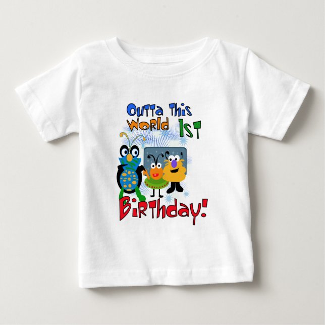 Para Bebê Camiseta e presentes do primeiro aniversario do (Frente)