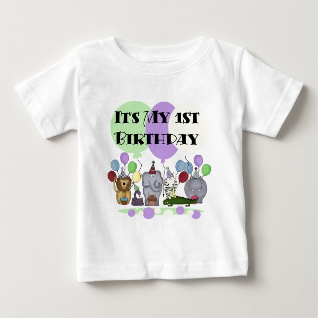 Para Bebê Camiseta e presentes do primeiro aniversario dos (Frente)