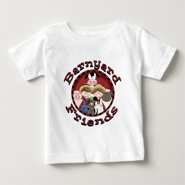 Para Bebê Camiseta e presentes dos amigos do Barnyard (Frente)
