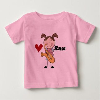Para Bebê Camiseta e presentes fêmeas do jogador de saxofone