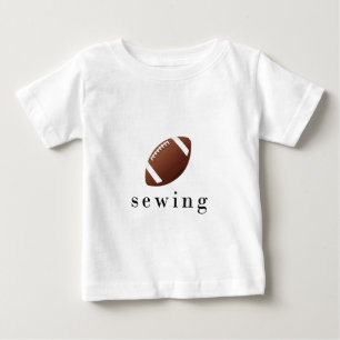 Para Bebê Camiseta engraçada e hilária de costura de futebol