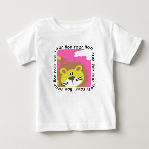 Para Bebê Camiseta Infantil com Babado Rugido de Leão