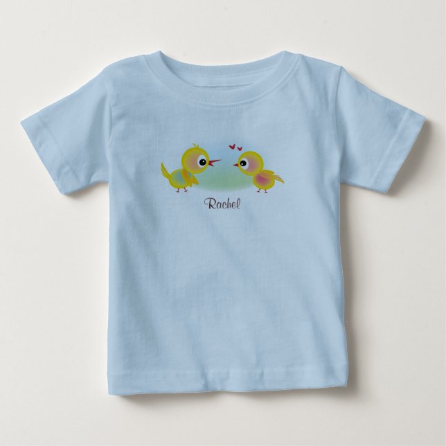 Para Bebê Camiseta infantil dos pombos (Frente)