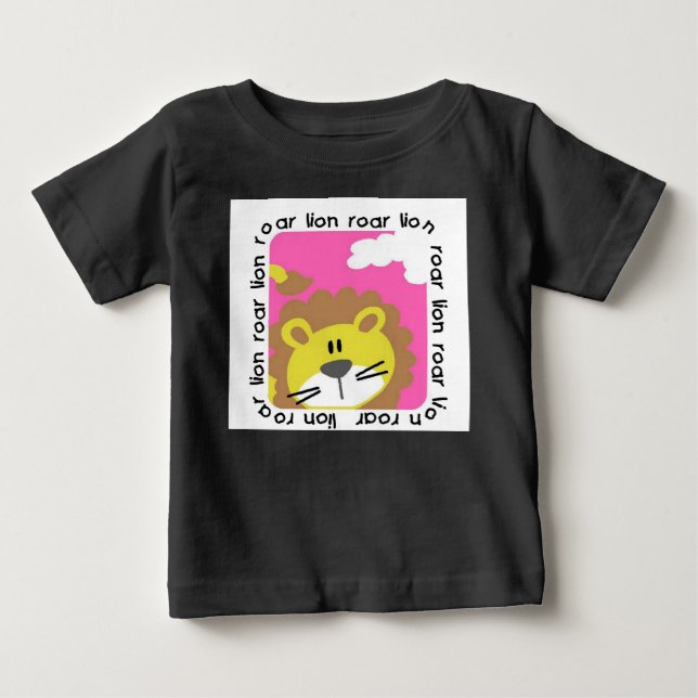 Para Bebê Camiseta Lion Roar Baby Raglan (Frente)