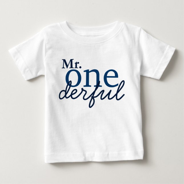 Para Bebê Camiseta Mr Onederful Baby (Frente)